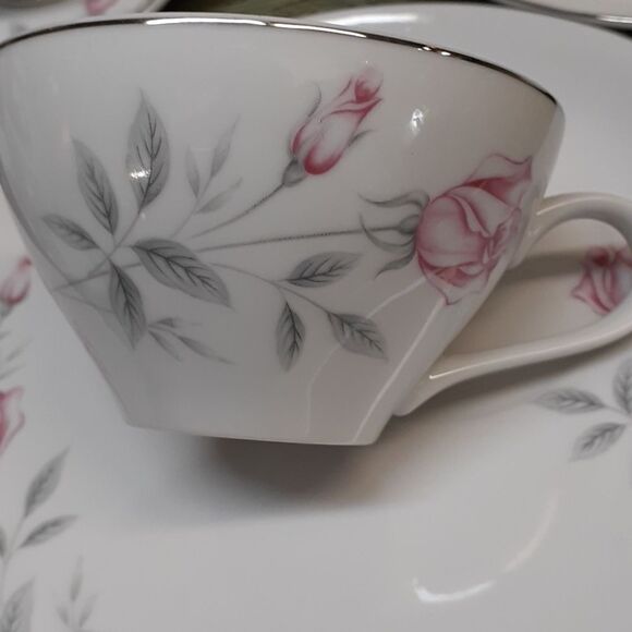 Snack set 7-pc , Regina Rose by Royal Cameo & Sterling Rose pitcher - Picture 5 of 14